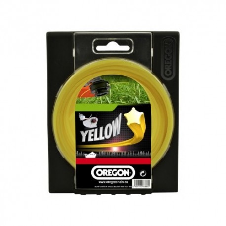 OREGON Nylonové lanko, žací struna, hvězda, Yellow, 2,4mm x 90m, 99156E