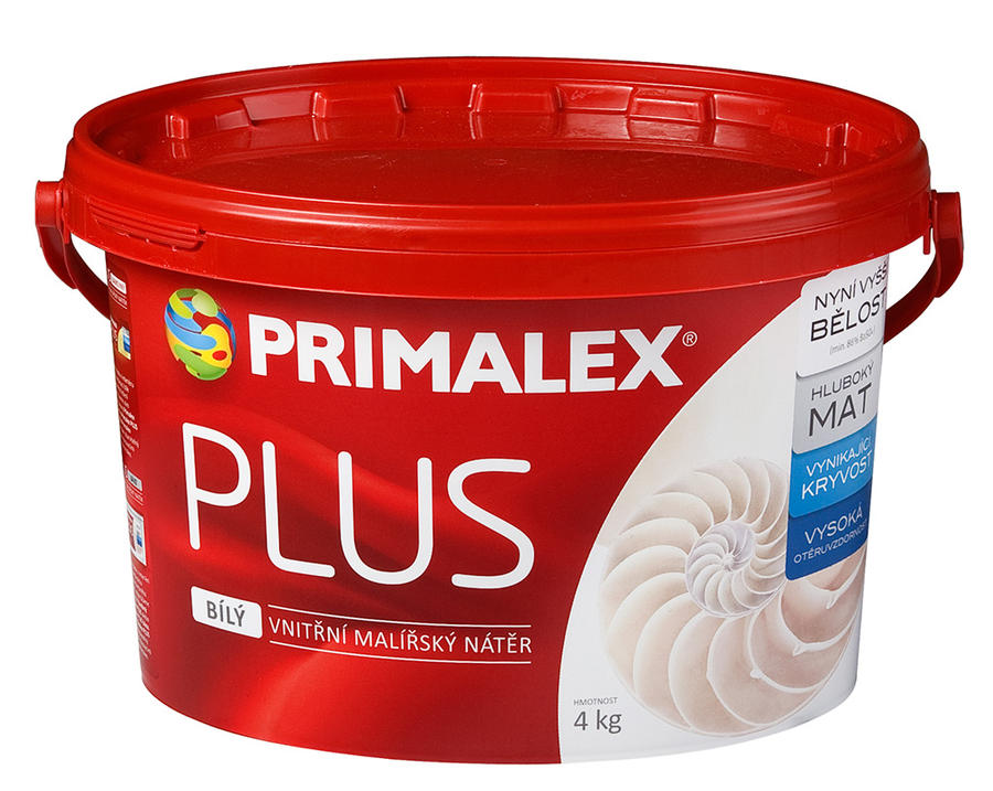 Primalex Plus bílý malířský nátěr 4kg