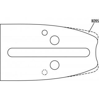 Pilová lišta Oregon 160MLBK095, 40cm, 1,3mm, 66vč, řetěz 325, Husqvarna, Jonsered, Dolmar