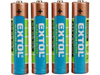 Baterie Alkalické tužkové AAA, Extol Energy Ultra, 42010