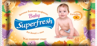 Vlhčené ubrousky Superfresh baby 60ks 