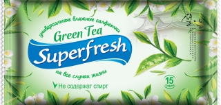 Vlhčené ubrousky Superfresh daily 15ks green tea